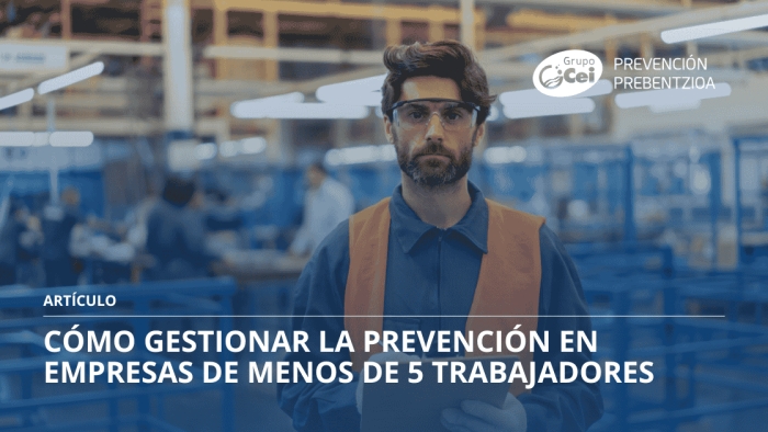 prevención riesgos laborales empresas menos 5 trabajadores​